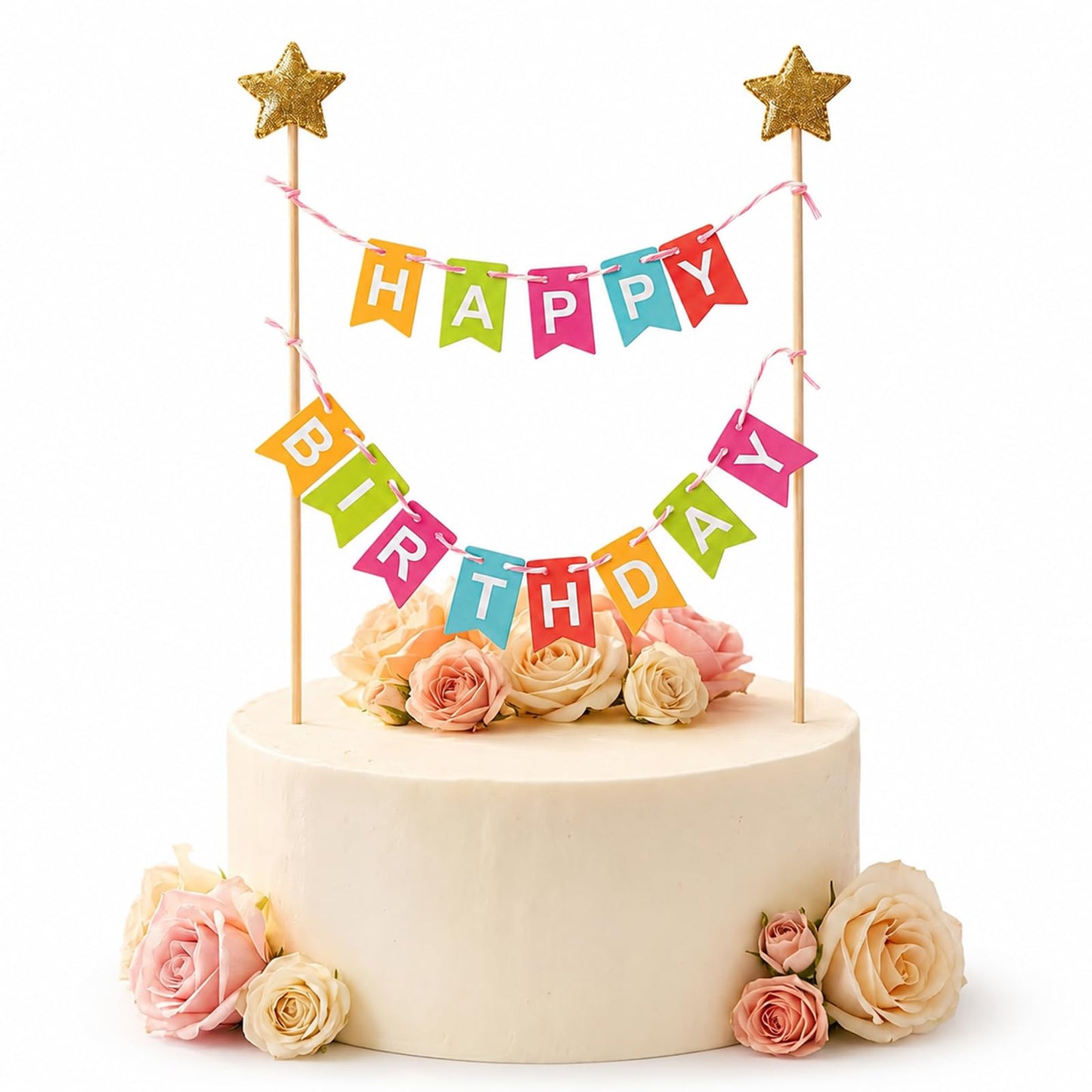 Colourful Happy Birthday Cake Decoration Birthday Happy Birthday