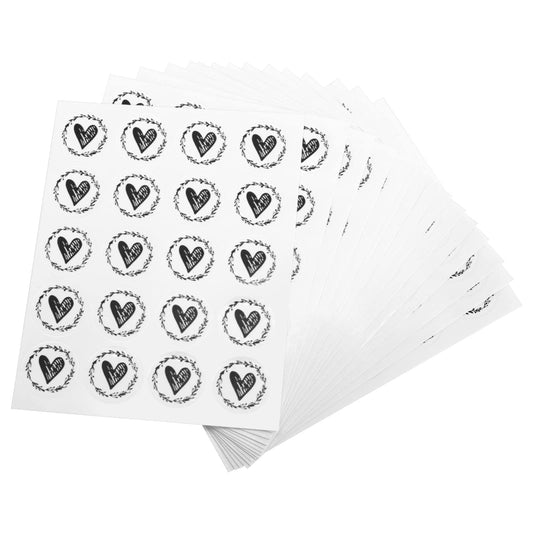 ASTER 300 Pieces Clear Heart Envelope Seals Black Small Heart Stickers Decorative Envelopes Seal for Wedding Invitations Cards Envelopes Party Favors and Save The Dates