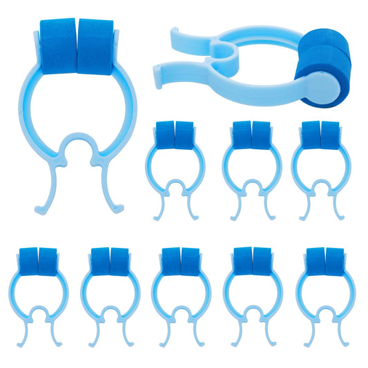 ASTER Nose Stop Clips, 10 Pieces Nose Bleed Stopper Nasal Nose Stopper Clips Plastic Nosebleed Stopper Foam Nose Clips for Snoring Stop Accidental or Emergency Condition Swimming(Blue)