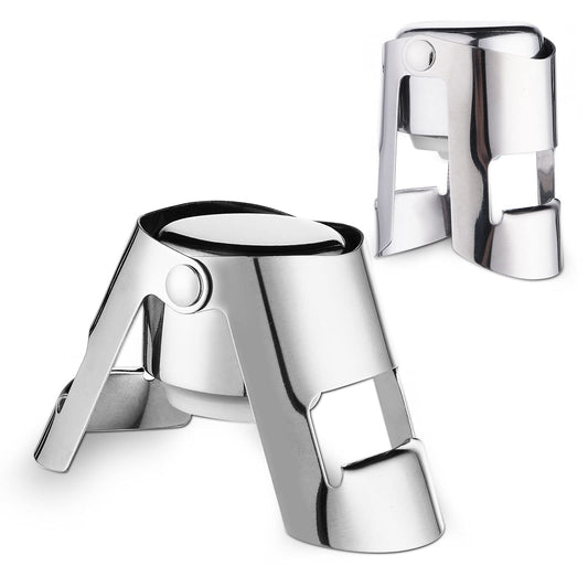 ASTER 2Pcs Champagne Stoppers Stainless Steel Wine Stopper Vacuum Sealed Bottle Stoppers Sparkling Wine Saver Cork Stopper