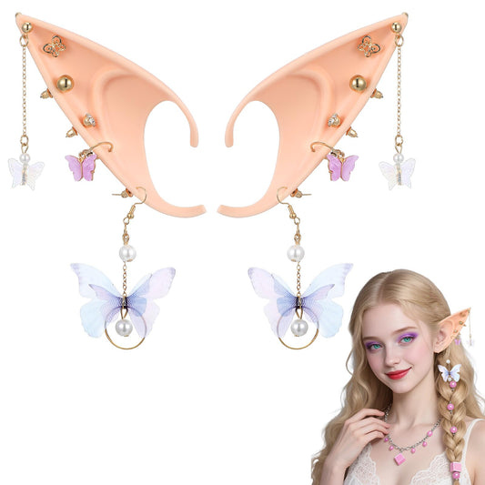 1 Pair of Soft Elf Ears, Latex Elf Ears, Fairy Ears, Adult Elf Ears, for Elf Cosplay, Christmas, Halloween, Carnival, Party Decorations Accessories