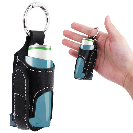 Asthma Inhaler Holder PU Leather Travel Handy Inhaler Holder for Adults and Kids (Holder Only, Inhaler Not Included)