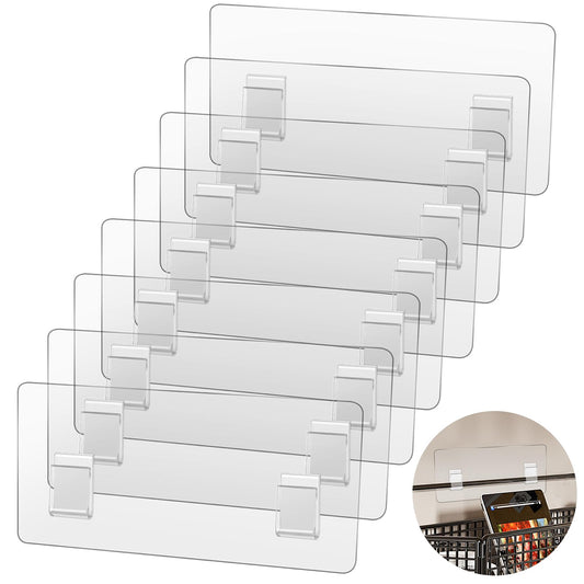 ASTER 8 Pack Shower Caddy Adhesive Replacement, Strong Adhesive Hooks Sticker, No Drilling Waterproof Adhesive Wall Hooks, Flat Adhesive Shelves for Shower Caddy, Transparent