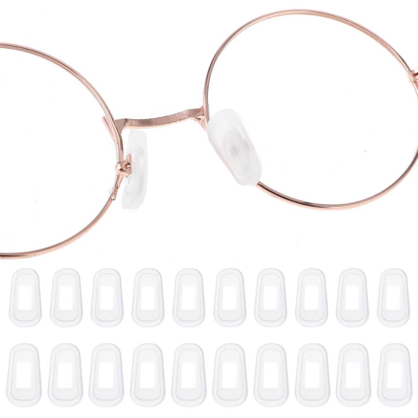10 Pairs Anti Slip Glasses Nose Grips Silicone Eyeglass Nose Pads Slip-on Protective Covers Soft Eyewear Repair Kit for Glasses Nose Pad Replacement