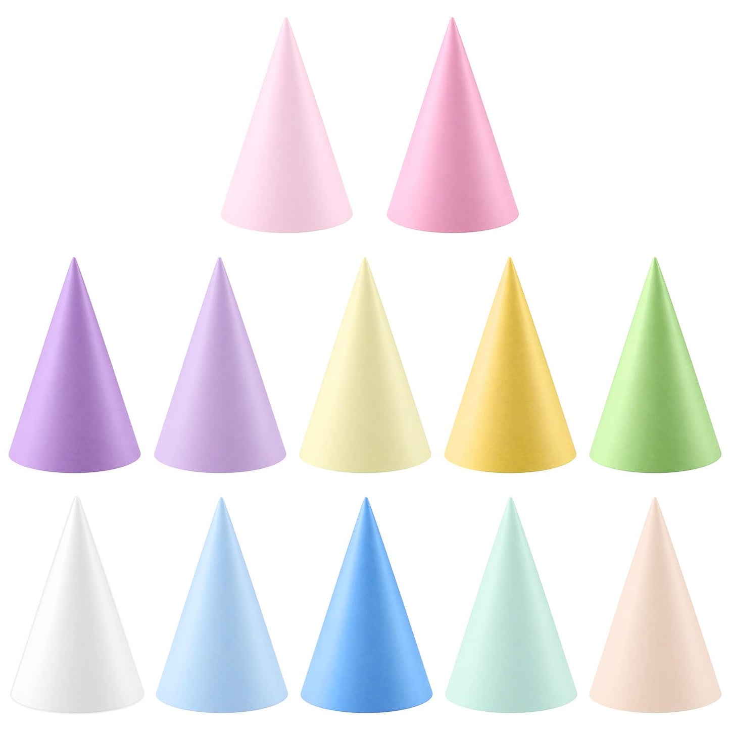 24 PCS Multicolor Mini Party Hats for Adults, Paper Cone Pastel Party Hats