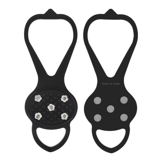 Universal Non Slip Gripper Spike, Ice Traction Cleats with Steel Studs Crampon, Walk Traction Cleat, Ice Snow Grips with 5 Steel Studs Cleats for Ice Sports Walking Running Hunting Fishing (Size M)