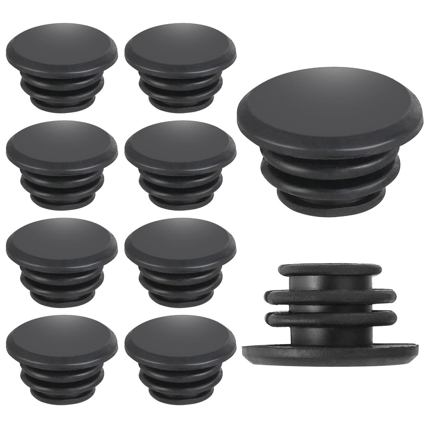 ZEYIYER 10PCS Handlebar End Caps, Bicycle Bar End Plug, 2.7 Cm Bike Handlebar Ends, Strong End Plugs Caps Plastic Handle Grip Bar Cable End Caps for Most Bicycle (Black)