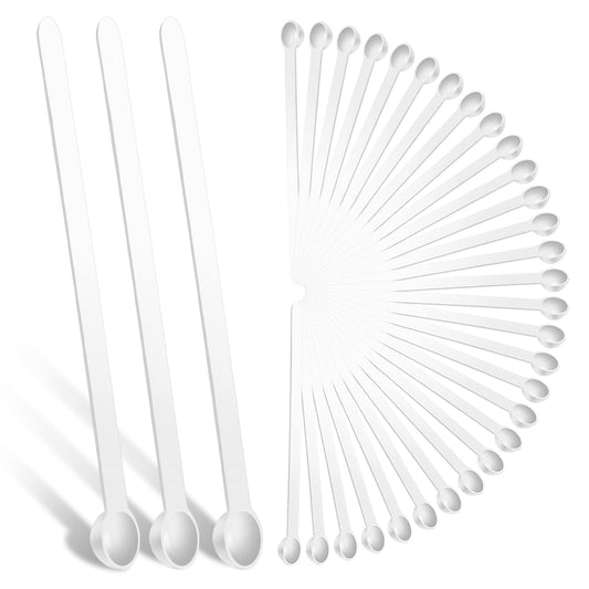 1/32 Micro Plastic Measuring Spoons 150 Milligram Long Handle Measuring Scoops Palstic Mini Scoops Tiny Measuring Scoops for Measuring Cosmetics, Medicines, Powders(32 Pieces)