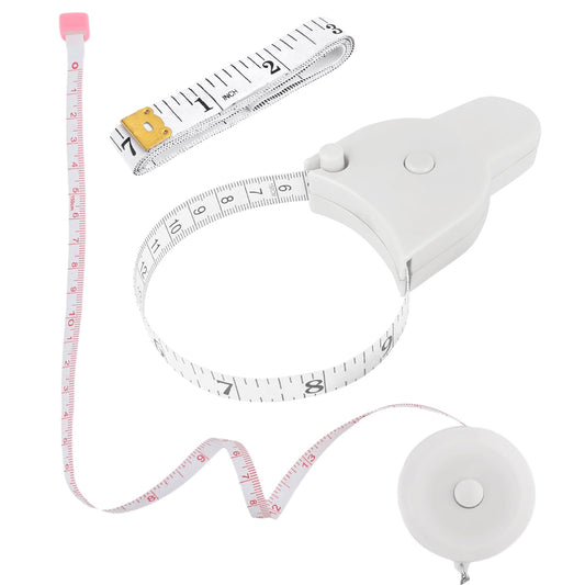 Aster 3 Pieces Body Tape Measure, Measuring Tape for Body Measurements Self-Tightening Tape Measure Body Measurement Tape for Track Weight Loss Muscle Gain, White