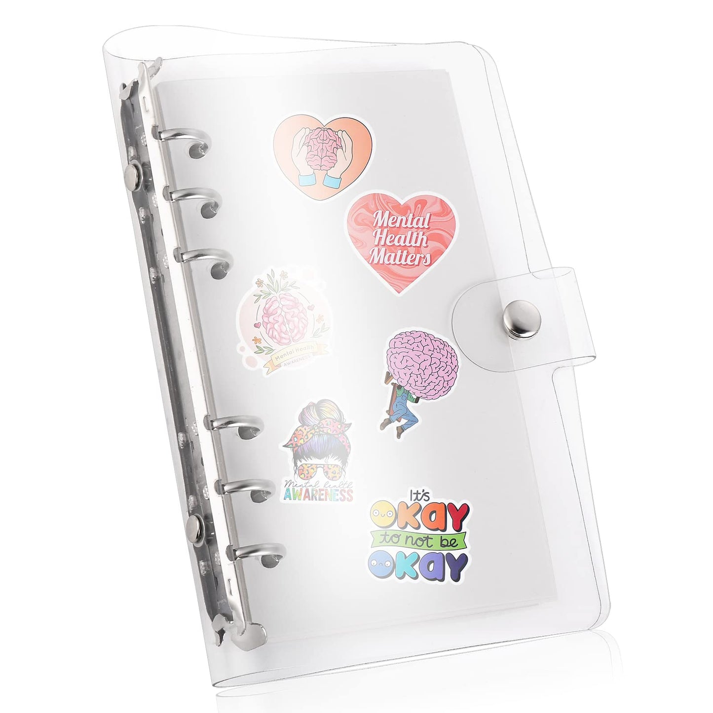 Thinp Sticker Collecting Album, Blank Sticker Album with 40 Sheets Blank Sheets Reusable Sticker Book PVC Transparent Shell Sticker Collection Accessories for Collecting Stickers Labels (A6)