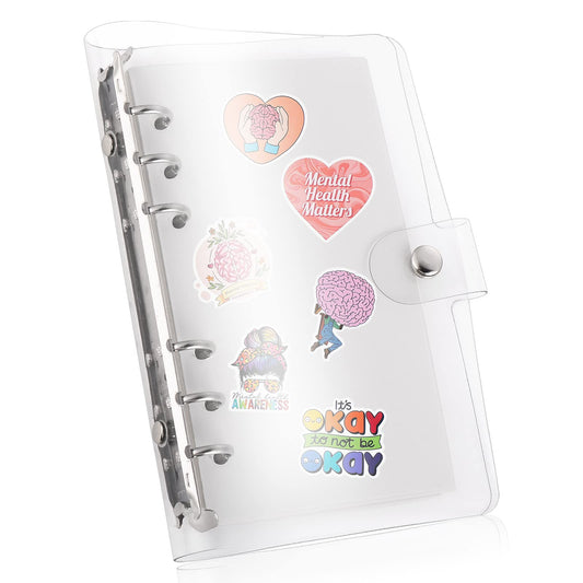 Thinp Sticker Collecting Album, Blank Sticker Album with 40 Sheets Blank Sheets Reusable Sticker Book PVC Transparent Shell Sticker Collection Accessories for Collecting Stickers Labels (A6)