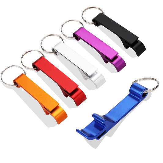 ASTER 6PCS Bottle Opener Keychain Aluminum Can/Bottle/Beer Opener Premium Metal Keychain Bottle Opener Versatile & Durable - Vibrant Colors Pocket Small Key Can Opener Funny Gift