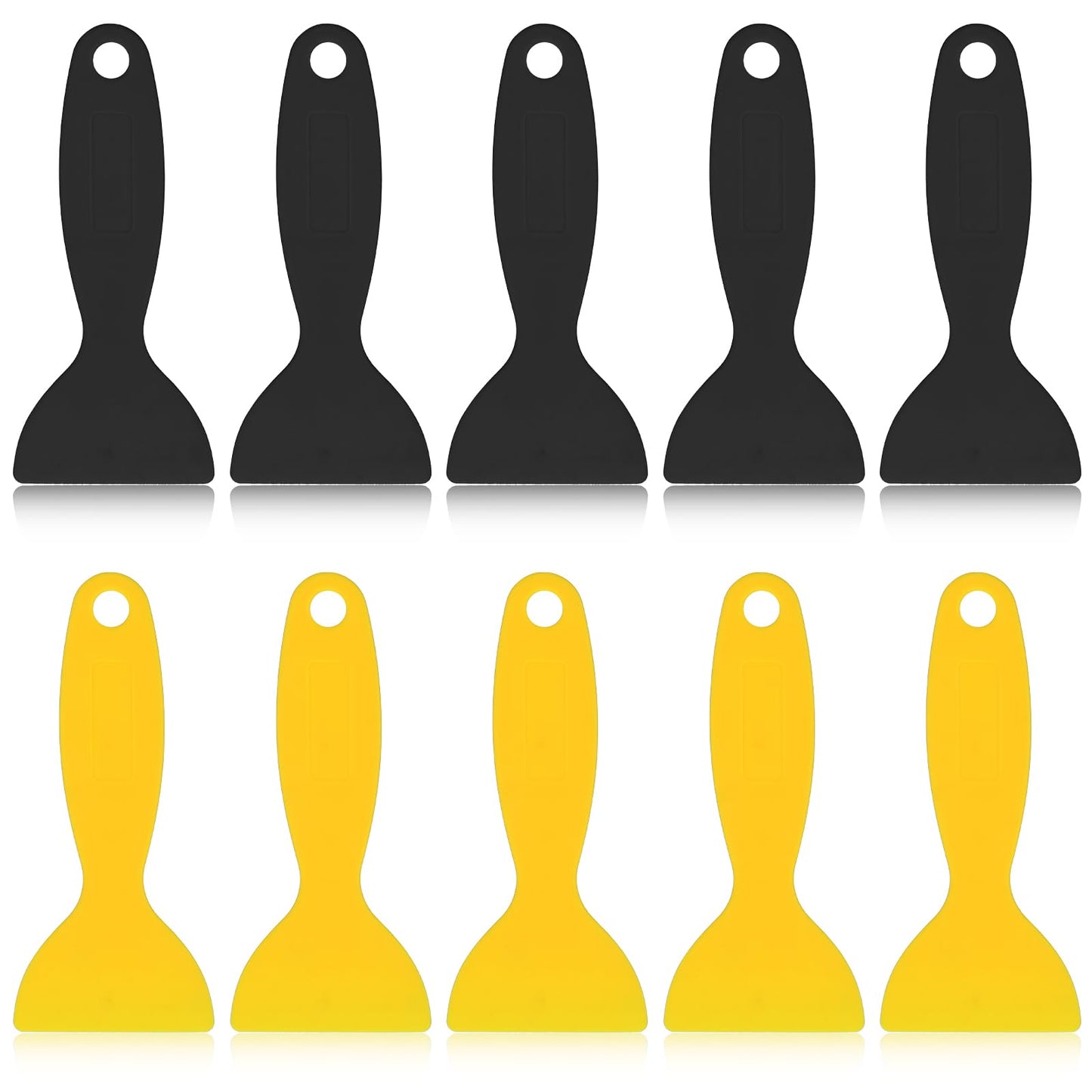 10 Pieces Plastic Spatula Paint Scrapers Flexible Resin Scraper Putty Scraper Air Bubble Remover Sticker Installation Tool Spackle Tool for 3D Printing Wrap Cleaner Spackling Patching Decal Wallpaper
