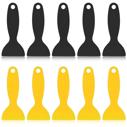 10 Pieces Plastic Spatula Paint Scrapers Flexible Resin Scraper Putty Scraper Air Bubble Remover Sticker Installation Tool Spackle Tool for 3D Printing Wrap Cleaner Spackling Patching Decal Wallpaper