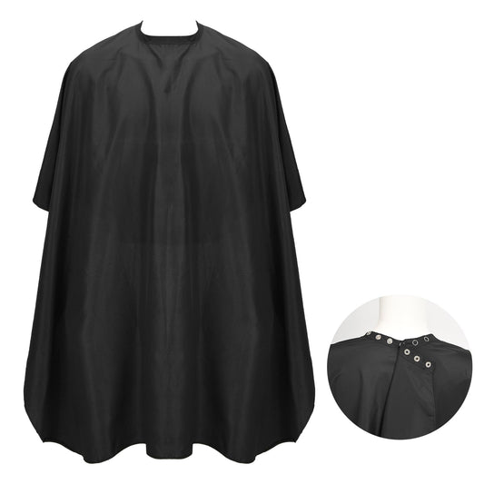 ASTER Barber Cape, Professional Hair Cutting Cape with Adjustable Snap Closure, Waterproof Haircut Cape for Adults, Salon Equipment For Hair Stylist And Home Use - 120 x 100 CM(Black)