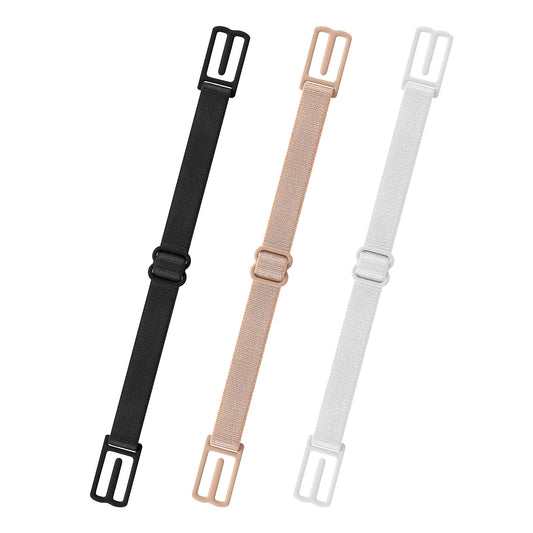 ASTER 3 Pcs Bra Strap Clips Holder, Racerback Converters for slipping, Adjustable Elastic Clips, Slip Strap Holder for Women(Beige, Black, White)