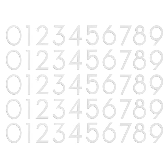 ASTER Reflective Mailbox Numbers Sticker(0-9, 5 Sets), 3 Inch Vinyl Waterproof White Number Self Adhesive Stickers for Mailbox, Signs, Door, Cars, Street, Home, Address Number