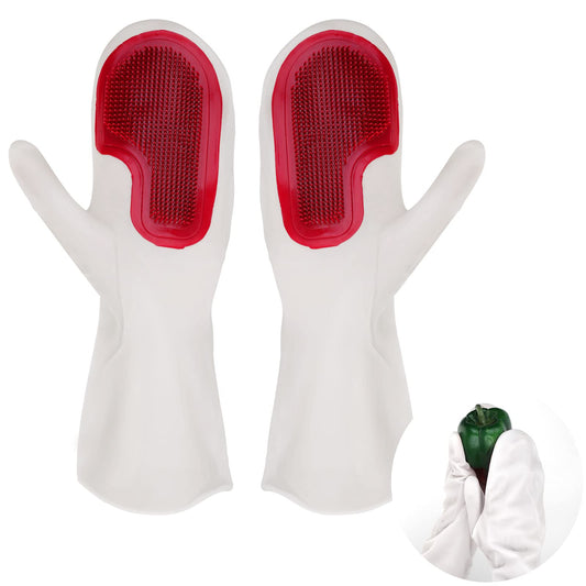 Washing Up Gloves- Reusable Cleaning Gloves with Scrubber, Dishwashing Gloves Medium Dish Wash Scrubbing Gloves for Pet Grooming, Car (Red)