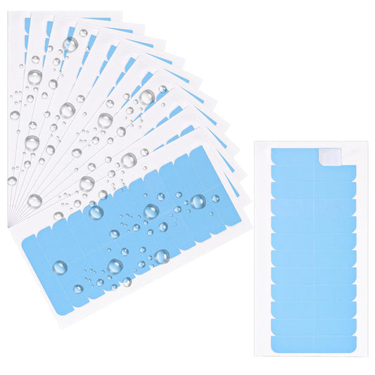 Prasacco 144 Pcs Hair Extension Tape, Double Sided Hair Tape for Hair Extensions Hair Tape Tabs Tape Invisible Waterproof Lace Front Wig Tape Tabs for Human Hair Extensions