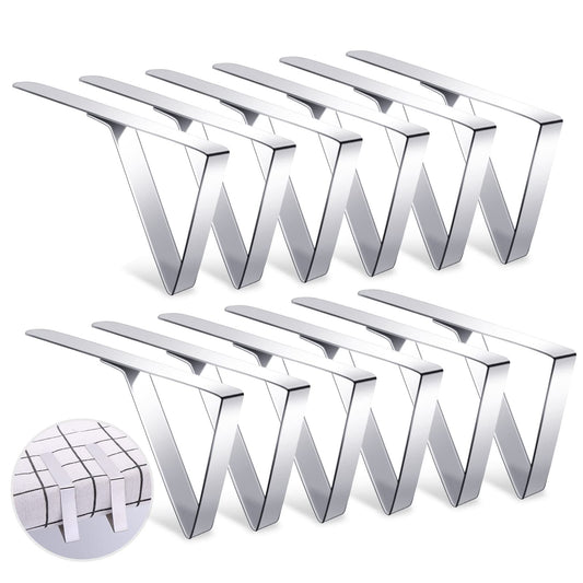 ASTER Tablecloth Clips 12 Pack Picnic Table Cover Clamps Clips Stainless Steel Table Cloth Holder & Skirt Clips for Kitchen Picnics Outdoor Camping Wedding Party