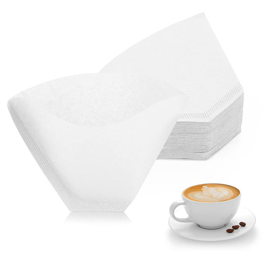 #4 Cone Coffee Filters Paper 100 Count, Unbleached Paper Disposable Coffee Filters Fit for Pour Over and Drip Coffee Maker - White