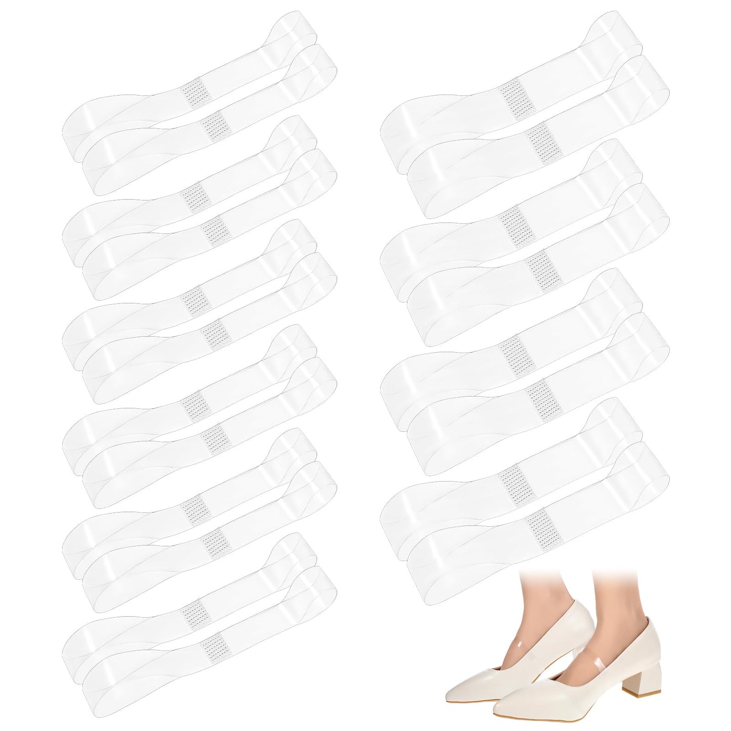 10 Pairs Invisible Shoe Straps for Heels, Transparent Replacement Heel Straps, Adjustable Ankle Straps, High Heel Strap for Loose Shoes for Women