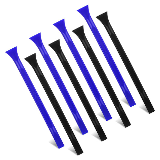 10 PCS Plastic Scraper, Non Scratch Scraper Tool Multi-Purpose Car Detailing Tools Cleaning Tools for Housekeeping Kitchen Wallpaper Stickers Labels Oil Stains Dirt (Black/Blue)