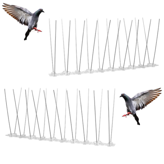 ASTER Bird Spikes 2 Pieces Stainless Steel Pigeon Spikes Bird Deterrent for Gardens, Balcony Roofs and Windows, Per Piece 25 Cm
