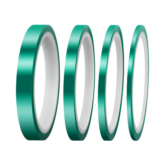 ASTER Heat Resistant Sublimation Tape for Electronics, 4 Rolls Assorted Size 108ft, Green Transparent, High Temp Tape for DIY Making, Circuit Board, 3/5/8/12mm x 33m
