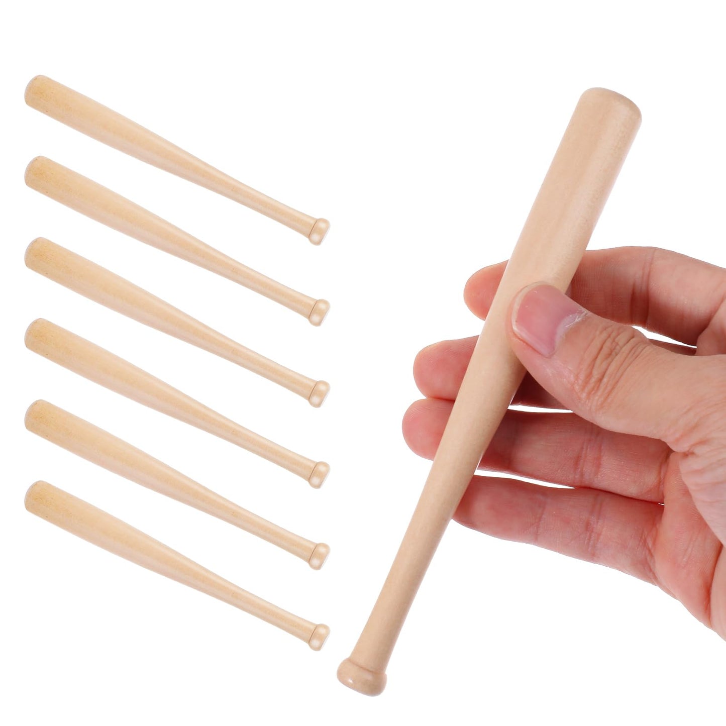 PEOVLVN 6 Pcs Mini Baseball Bat, 6 Inch Unfinished Small Baseball Bat Unpainted Wooden Baseball Bat for Painting DIY Craft Projects Ball Sports Party Favors