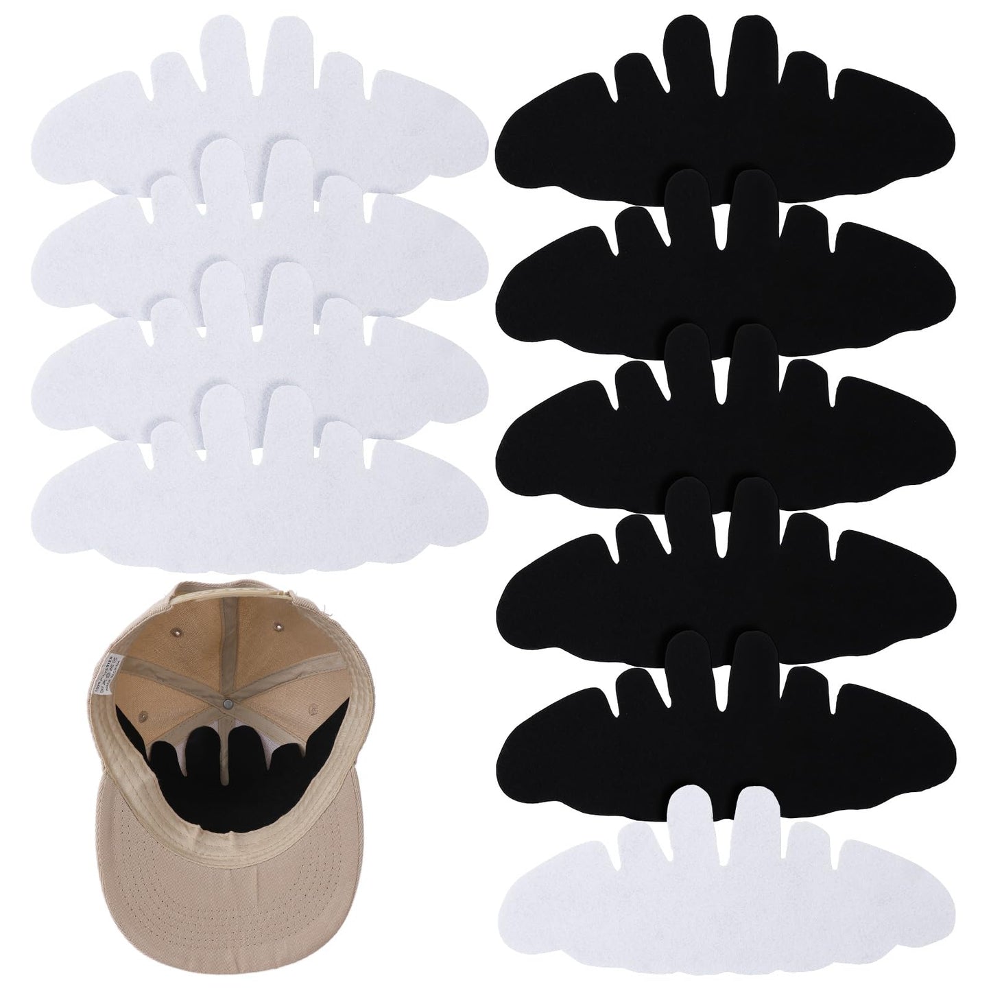 LLOUSSAK Pack of 10 Hat Inserts, Cap Shaper, Sweat Liner for Baseball Caps