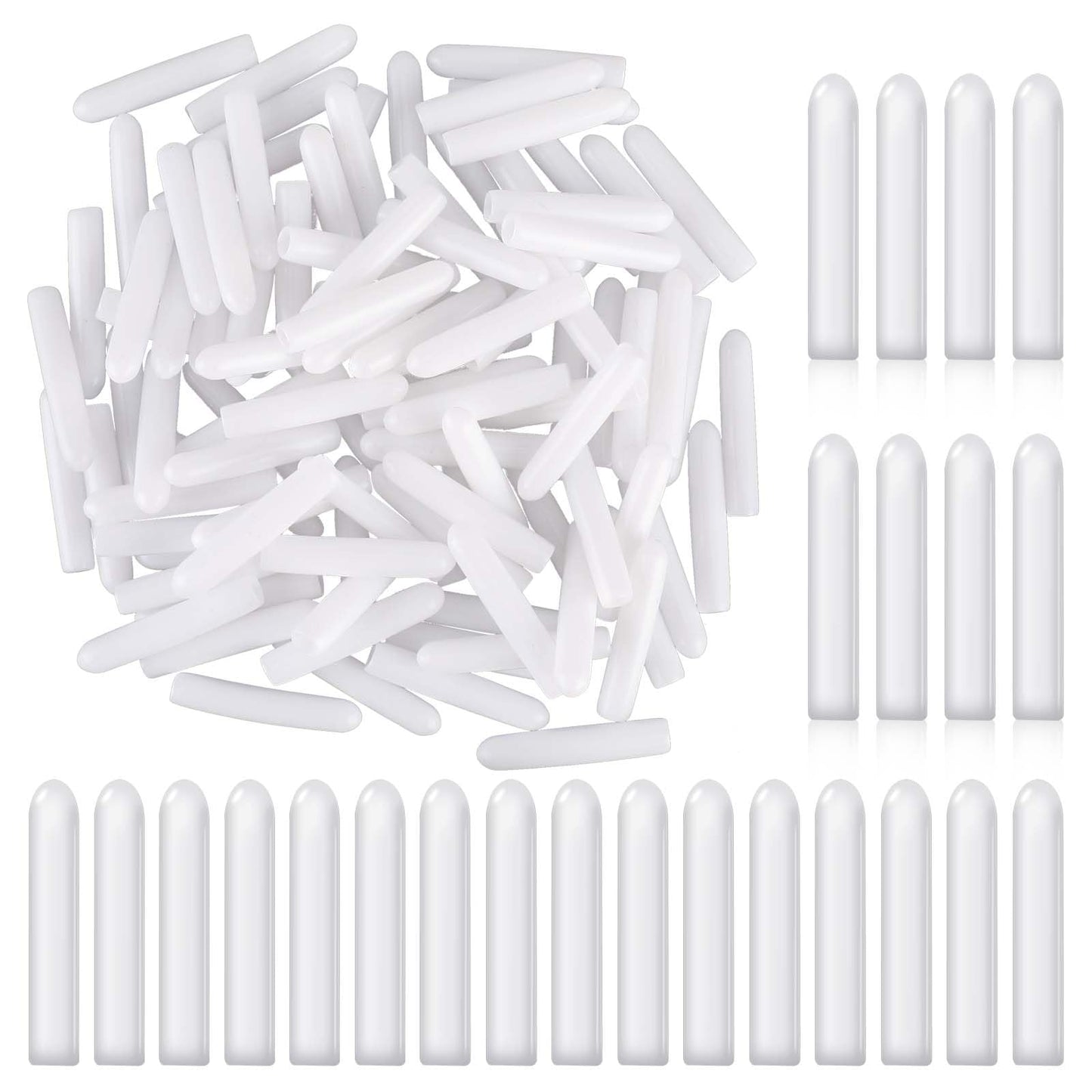 ZEYIYER 100PCS 2.5cm Dishwasher Rack Caps, Dishwasher Rack Repair Coating Caps, Dishwasher Rack Protection Protection Spare Parts, Dishwasher Rack Repair Kit (White)