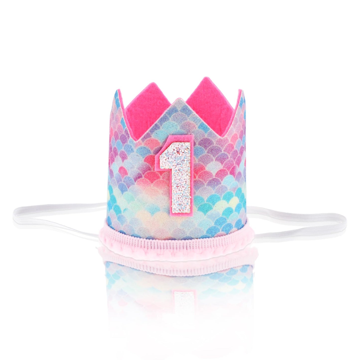 ASTER Baby Girls 1st Birthday Hat, Princess Girls 1st Birthday Crown Adjustable First Birthday Hat Baby Crown for Baby Girls First Birthday Party Decoration