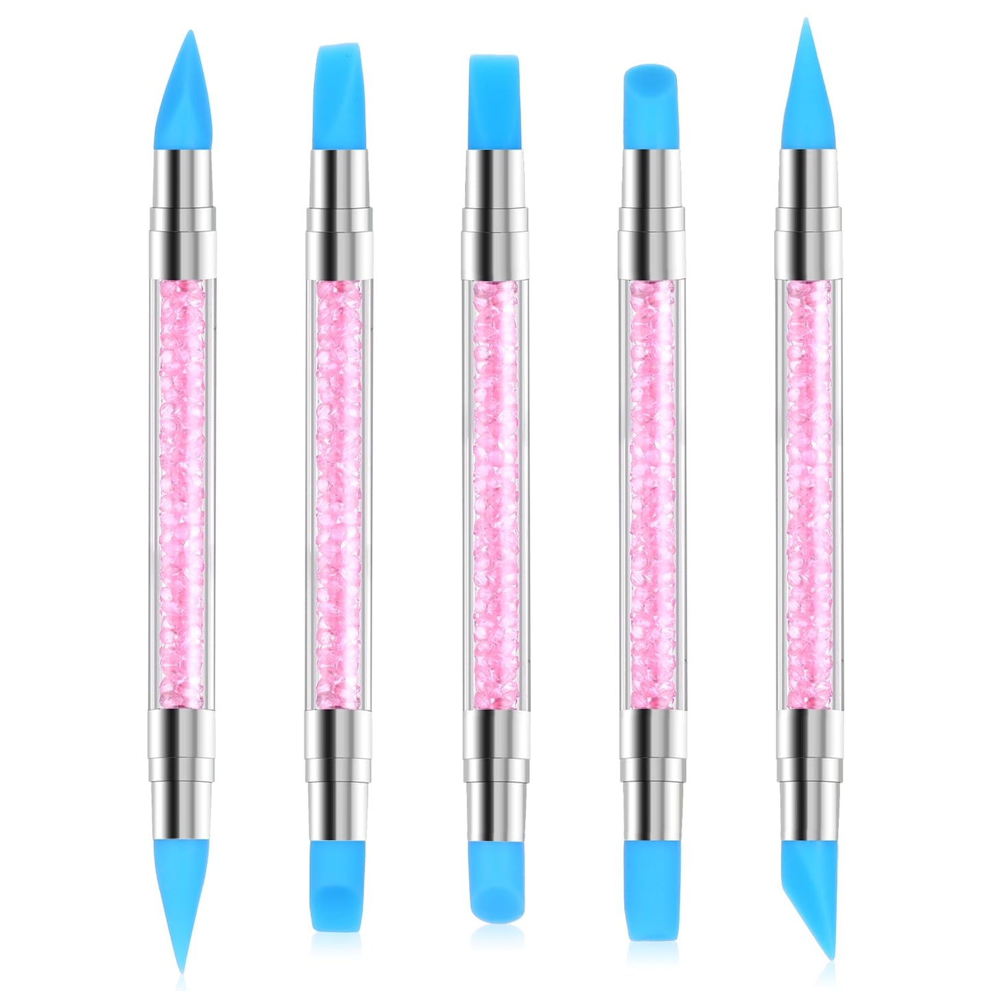 Pack of 5 Nail Art Sculpture Pen Silicone Tool Nails Dotting Tools