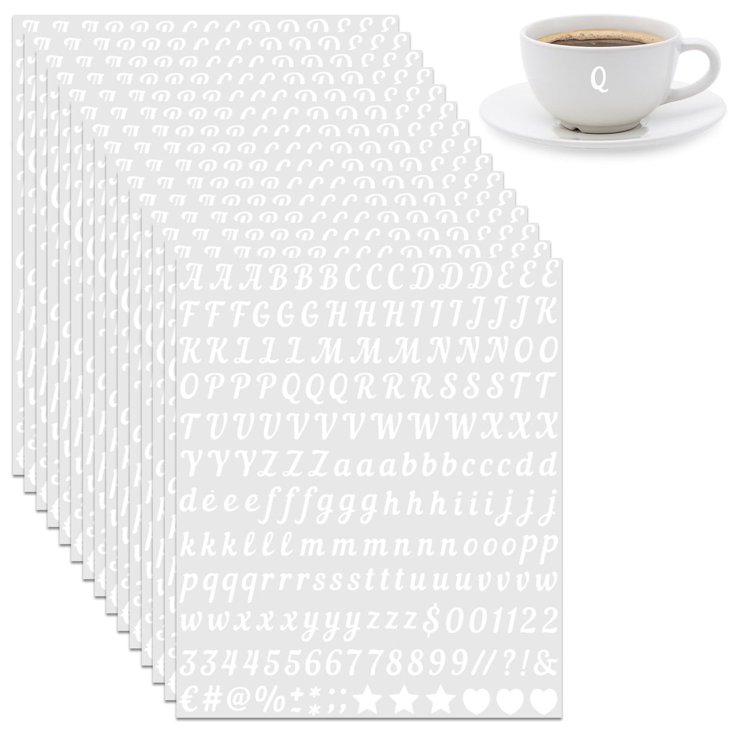 Yuomeaz 3000Pcs White Letter Stickers 0.5inch Small Vinyl Letters