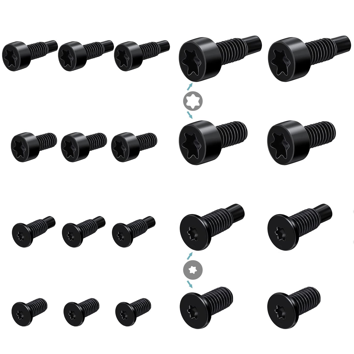 ASTER Doorbell Screws, 20pcs Replacement - T5, T16 Screws for Video Doorbell, Video Doorbell 2 (Long/Short)