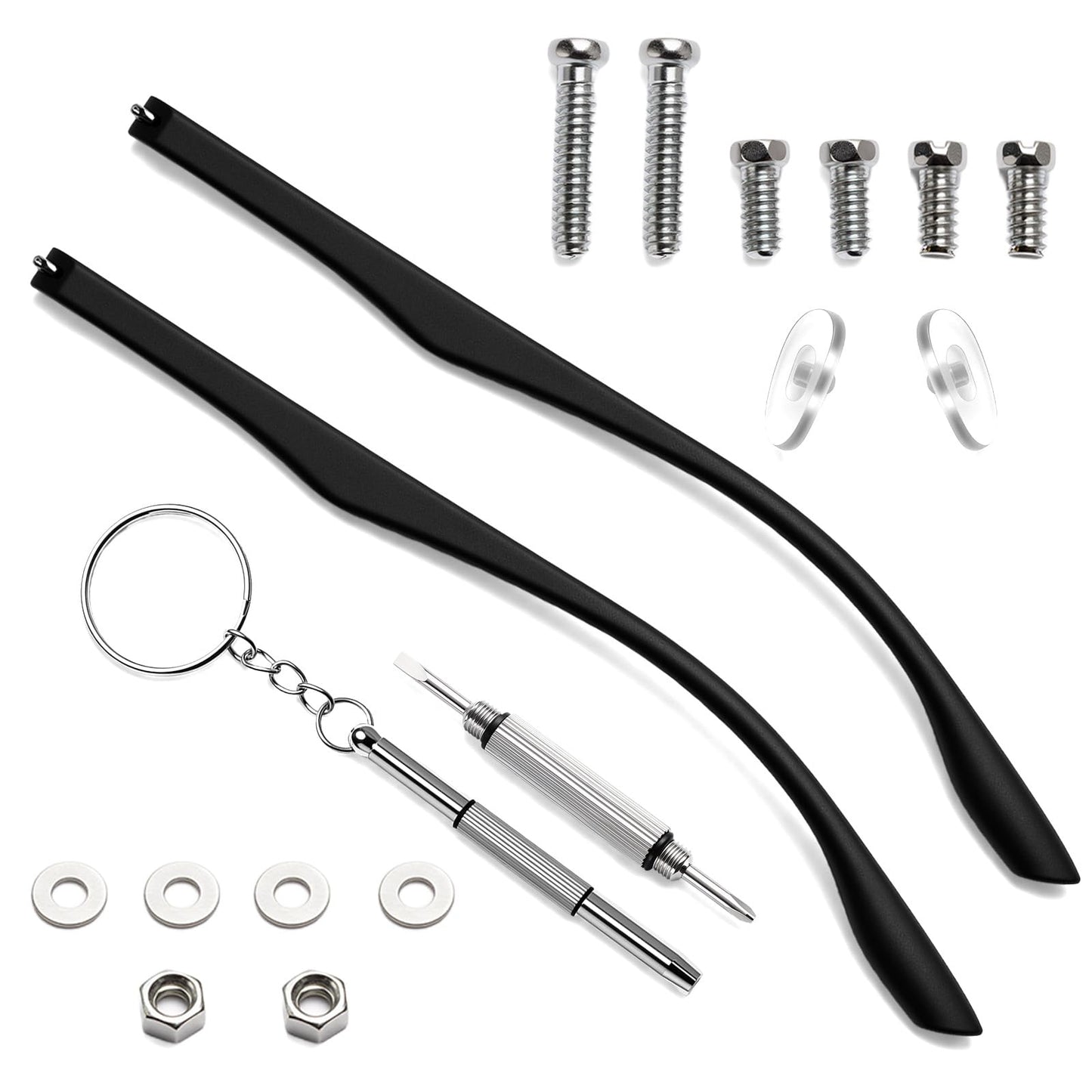 Replacement Glasses Temples with Nose Pads & Screwdriver