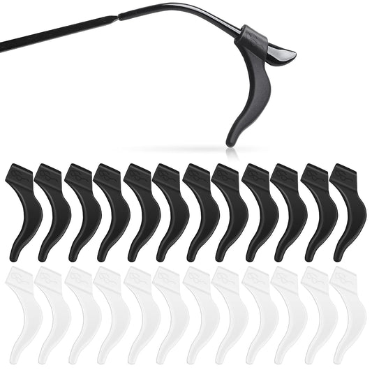 ASTER Eyeglass Ear Grip Silicone Glass Strap Soft Silicone Temple Holder For Sunglasses Reading Glasses Eyewear, Sport Eyeglass Strap-12 Pairs