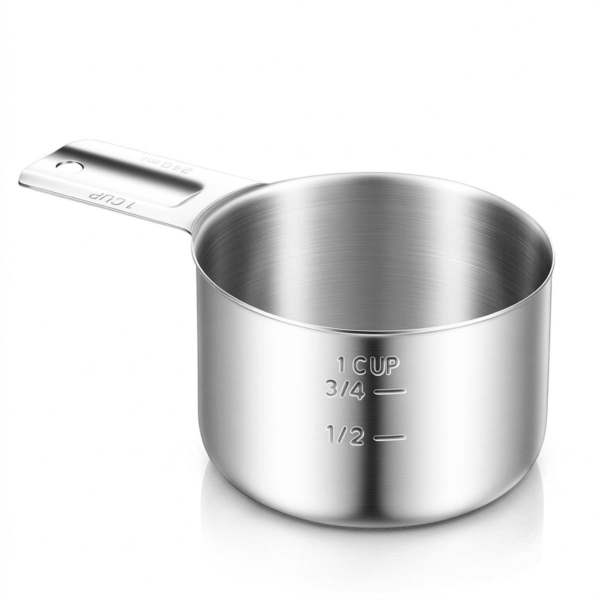 1 Cup Measuring Cup, Single Stainless Steel Metal Measure Scoop