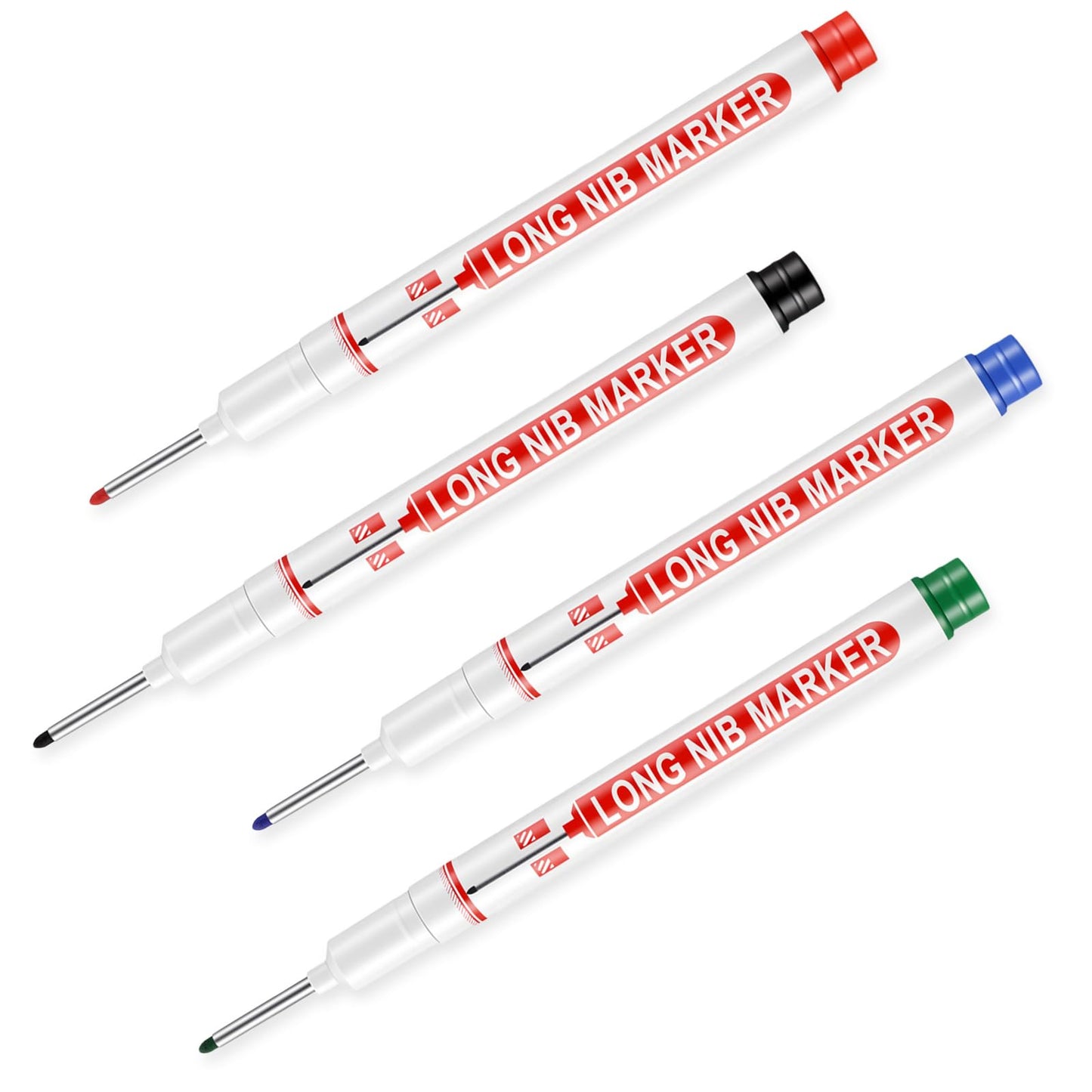 4 Pcs Deep Hole Markers, Colourful 20mm Marker, Hole Marker, Hole Marker, for Wood, Plastic, Wall, Metal, Cardboard, Construction Site Pen
