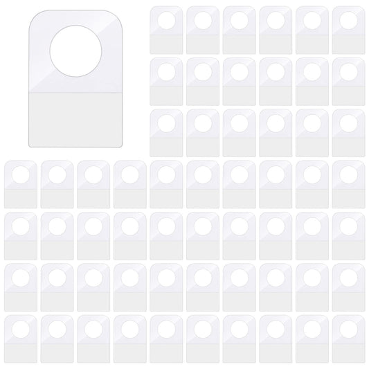 ASTER 300Pcs Heavy Duty Sticky Hang Tabs, Plastic Round Slot Hole Self-Adhesive Hanging Tabs for Store Retail Display Small Sale Items (1.3x0.9 Inch)