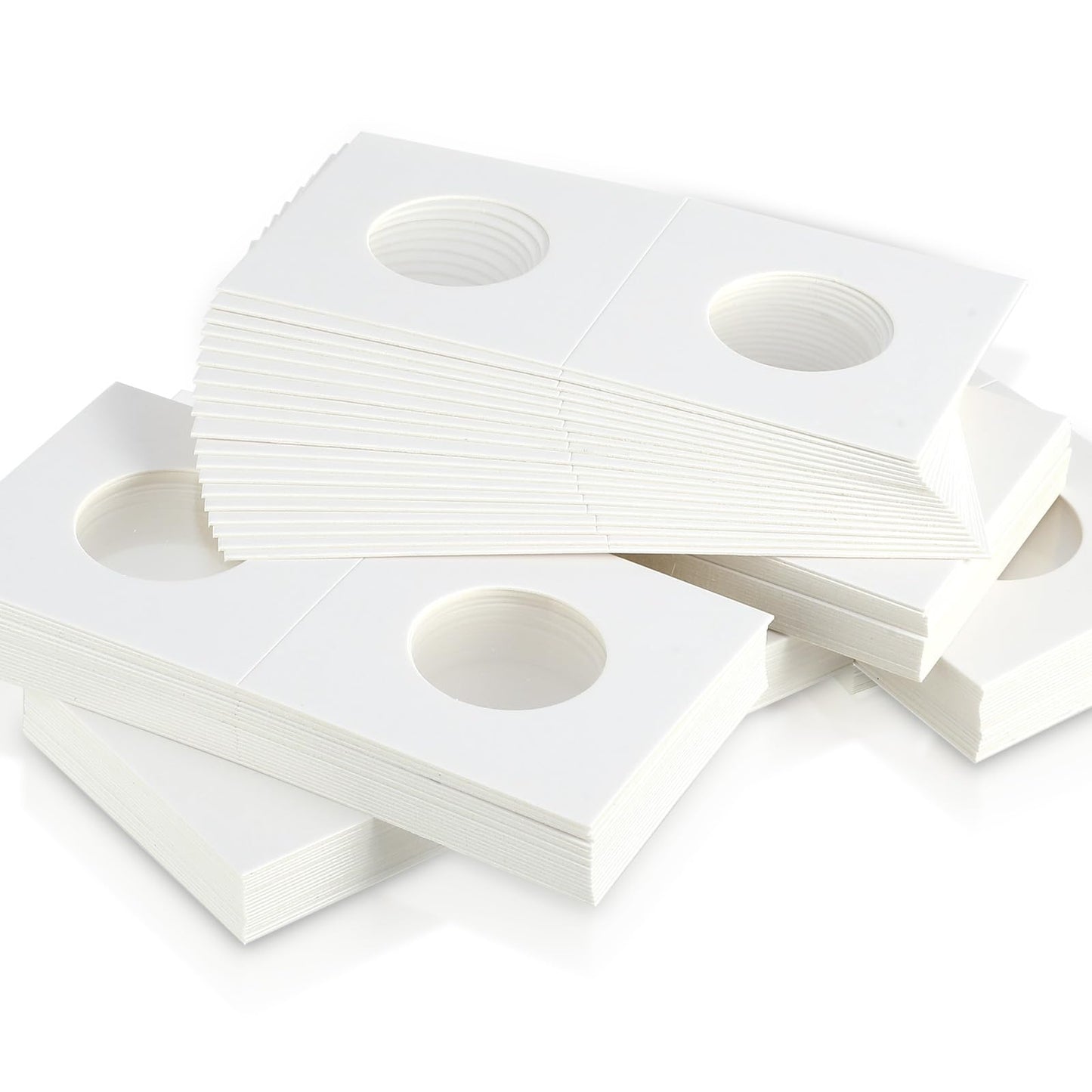 Aysatogc 100 Pieces Coin Flips, Cardboard Coin Holder 2x2 Holders Sleeves for All Coins Collection Supplies Currency Coins Collection Supplies for Dime, Dollars Penny Quarter Nickels Collecting