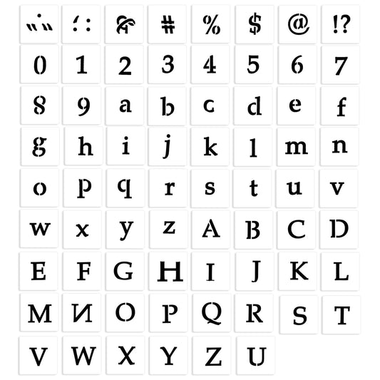 Aster 70 Pcs Letter Stencils Large Alphabet Stencils Reusable Plastic Stencils Letters 1.5inch Number Symbol Template Stencil Set for Painting on Wood, Wall, Glass, Fabric, Rock, Chalkboard, Signage