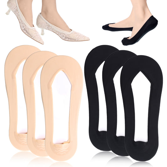Axafazup 6 Pairs No Show Socks Women for Flats, Low Cut Liner Socks Non Slip Invisible Thin Socks for Flats Loafers Ballet Sneakers(Black, Nude)