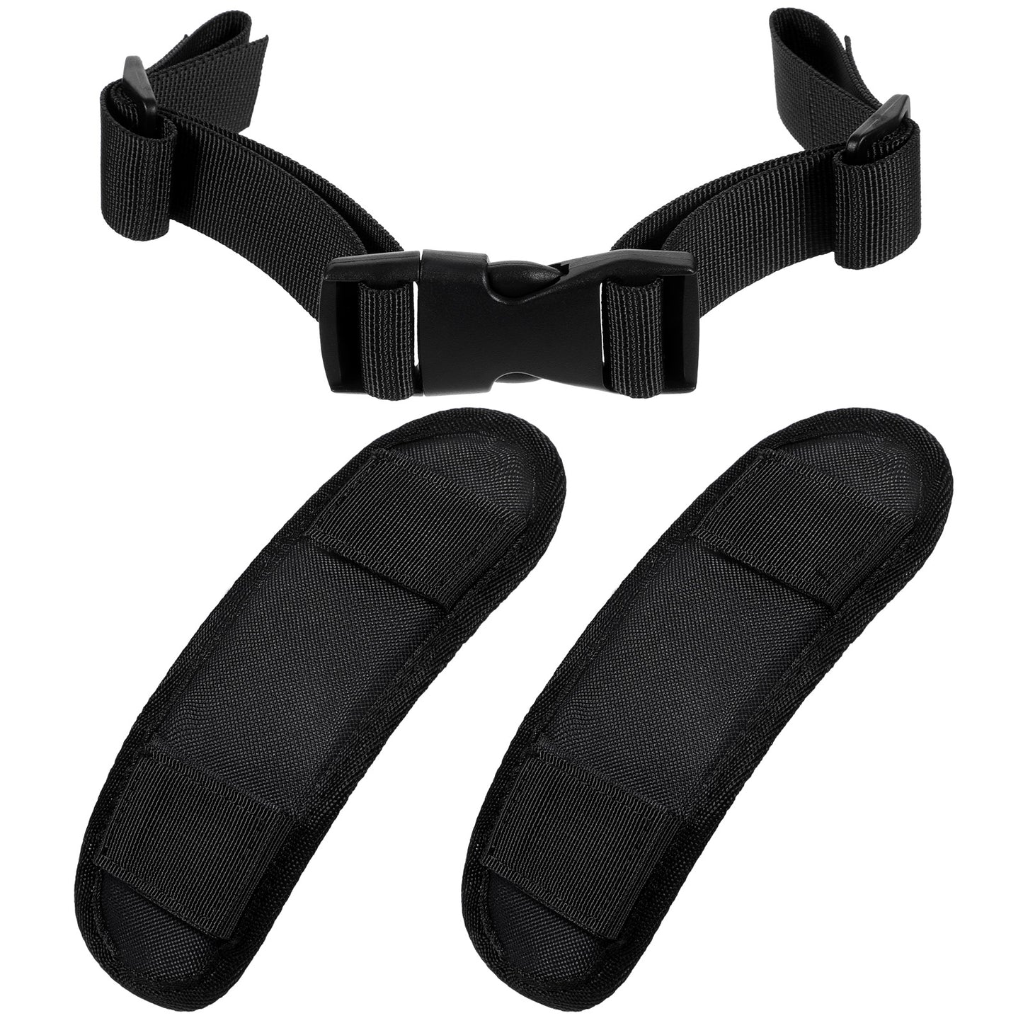 Axafazup Removable Shoulder Strap Pads And Adjustable Sternum Strap, Black Backpack Strap Cushions And Chest Harness for Luggage, Guitar, Hiking