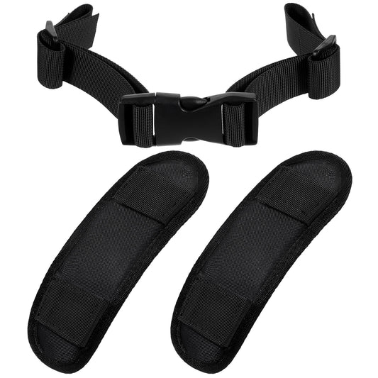 Axafazup Removable Shoulder Strap Pads And Adjustable Sternum Strap, Black Backpack Strap Cushions And Chest Harness for Luggage, Guitar, Hiking