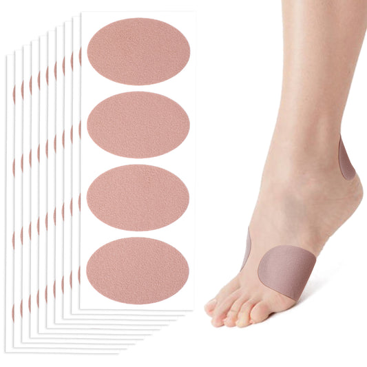 10 Sheets Moleskin for Blisters, Adhesive Moleskin Pads Oval Mole Skin Patch Blister Prevention and Reduce Friction Moleskin Padding for Feet, Shoes, Toes, Heel (40 Pieces Total)
