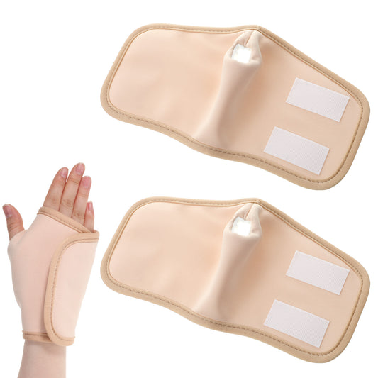 1 Pair Castor Oil Pack Wrap for Hands, Reusable Organic Cotton Hand Wrap Adjustable Castor Oil Wrap Finger Covers for Skin Picking Finger Compression Sleeve for Dry Hands Sleeping