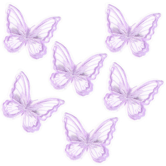 ZEYIYER 6 PCS Purple Butterfly Hair Clips, Butterfly Lace Trim Hair Accessories, Hat Accessories Wedding Hair Accessories for Women Halloween Christmas Party Decor