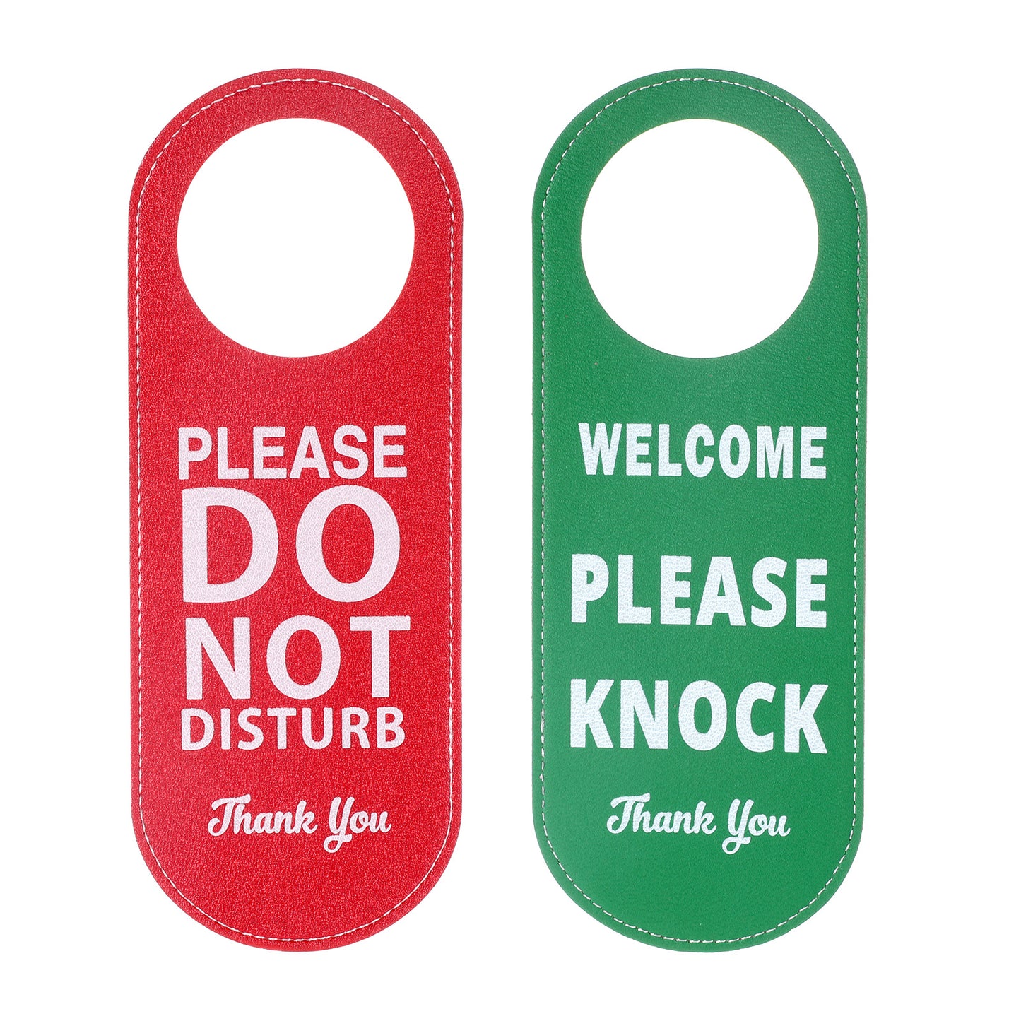 1 PCS PU Leather Please Do Not Disturb Sign and Please Knock Sign for Door, Double Sided Door Knob Privacy Signs for Office Clinic Dorm Online Class Meeting Session